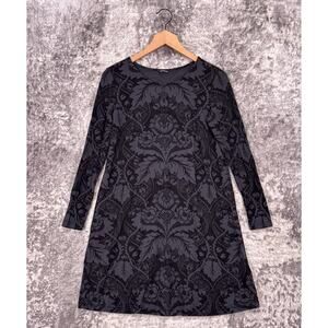 Marimekko Tunic / Dress XS Womens Fandago Print Black & Gray Long Sleeve Jersey